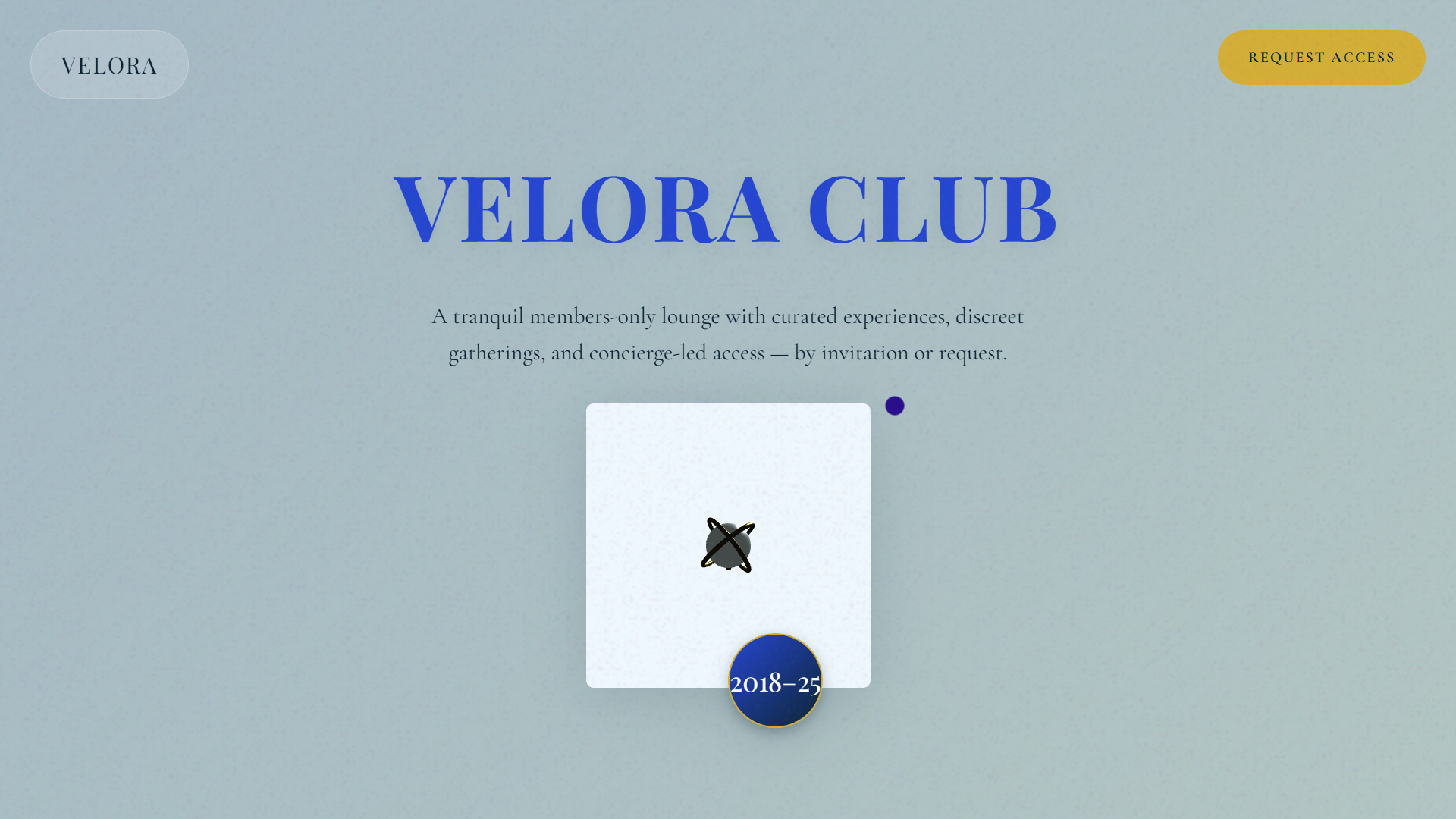 Velora Club private club landing page preview